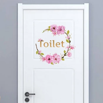1 buc Floare Ramură de Copac engleză Toaletă Autocolant de Perete Ușa Autocolant Toaletă Decorative de Perete Autocolant Auto-adeziv Autocolant de Perete