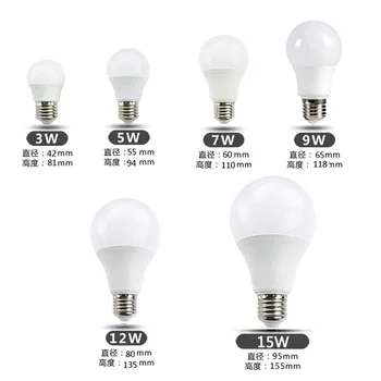 10 buc LED-uri Bec Becuri E27 AC220V 240V Bec de Putere Reală 5/9/12/15W Lampada Camera de zi Acasă LED