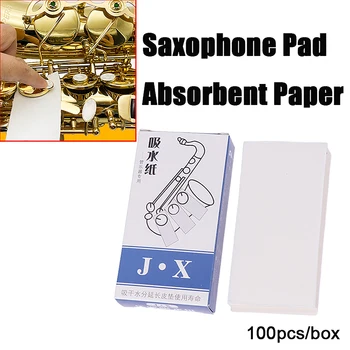 100buc/Cutie Saxofon Pad Absorbant de Hârtie Flaut Oboi Clarinet Fagot Pad Lipicios de Suflat, Instrumente de Curățare Grijă Hârtie