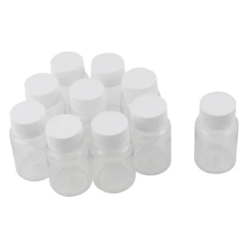 100buc Sticle Returnabile 15Ml Plastic PET Clare de Gol Sigiliu Sticle Recipient Cu Capac filetat Rezistent Ușor De Utilizat, Alb