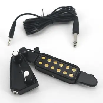 12 Gaură de Sunet Pickup Acoustic Traductor Electric Cu Volum Ton Tuner Kit 3M Lungime Cablu Audio Pentru Chitara Acustica