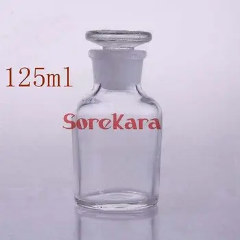 125ml Sticlă Reactiv Sticla Cu Pământ-în Dop de Sticlă Gura Îngustă de Sticlă Transparentă