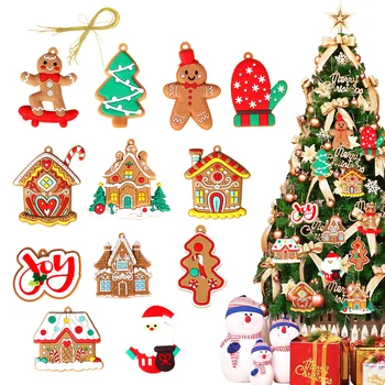 12pcs Om turtă dulce Casa Ornamente de Pom de Crăciun Decorare Gingerman Mănuși Mini Agățat Pandantiv Xmas Holiday Home Decor