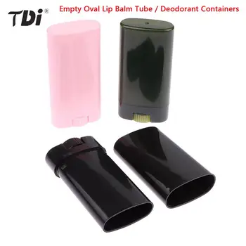 15g Portabil Machiaj Ruj Tuburi Goale Oval Balsam de Buze Tub de Plastic Solid Alb Parfum Deodorant Containere