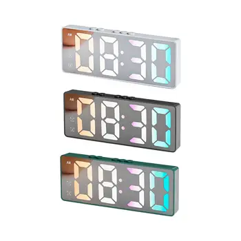 16cm Digital Ceas cu Alarmă Noptiera Ceas Alimentat de la Baterie cu Dublă Alarmă Afișaj Temperatură pentru Biroul de Acasă Multifuncțional