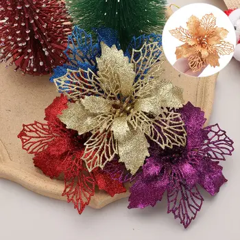1buc Artificial de Crăciun Sclipici Flori Flori False Pom de Crăciun Decoratiuni pentru Casa Ornamente de Crăciun Anul Nou Decor