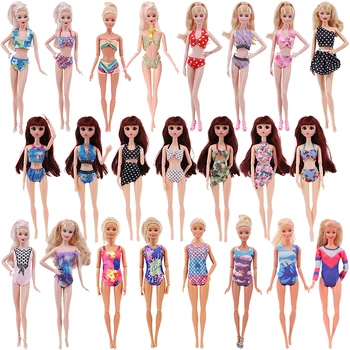 1buc Costume de baie Rezervor de Top Si Chilotei Bikini Pentru Casual, Petrecere pe Plaja de Baie Îmbrăcăminte Pentru Barbie Papusa Haine Accesorii,Fata Cadou
