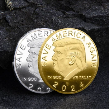 2024 Președintele SUA, Aur/argint EAGLE Donald Trump Monede Comemorative Ia Înapoi America Provocare Monede Suvenir Cadou Pentru Barbati