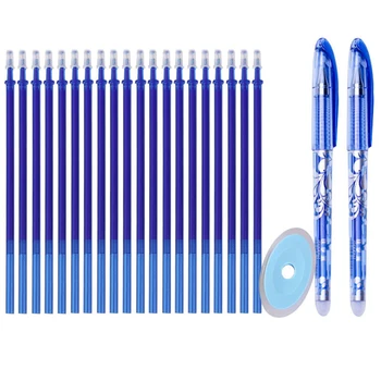 23PCS Erasable Pen Școală Elementară poate fi ștearsă Pixuri Lavabil Tije Albastru de Spalat cu Gel Scrie Sterge Pixuri Rezerve de Cerneală de Papetărie