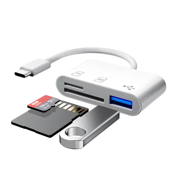 3 În 1 USB-C, Camera Adaptor Multi-Port Hub Convertor de Tip C La USB, UN Adaptor OTG TF Card de Memorie SD Reader pentru Android Laptop