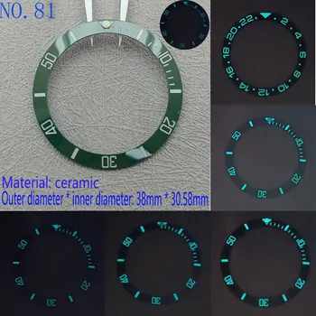 38mm * 30.6 mm teșite ceramica si aluminiu ceas bezel sticlă furnir de inserție inel potrivit pentru 40mm caz ceas lume bezel 11