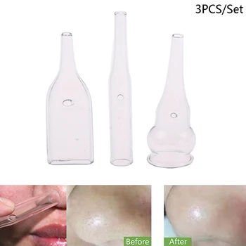 3Pcs/Set de Îndepărtare Coș Sticlă Tevi Fata Pore Cleanser Masina de Frumusete Aspirație Vacuum Facial de Îngrijire Accesorii de Îngrijire a Pielii de Aprovizionare