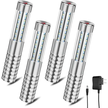 4 Buc LED Strobe Reutilizabile LED Reîncărcabilă Șampanie LED Sticla de Servicii și Încărcător,NE Plug Argint