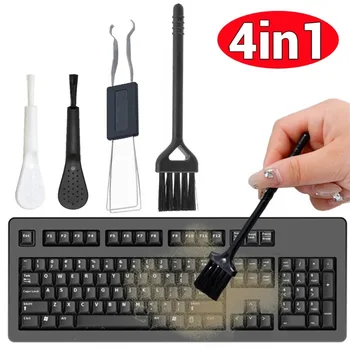 4 în 1 Tastatura Perie Portabil PC-ul de Praf de Curățare Perie Mica Tastatura de Telefon Mobil de Curățare pentru Macbook, iPhone, Samsung, Xiaomi