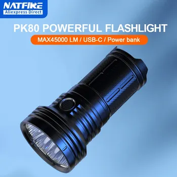 45000LM Ultra Puternic Lanterna Lumină Puternică USB-C Reîncărcabilă Lanterna LED-uri 10400mAh 18650 Baterie Power Bank de Căutare Salvare PK80