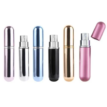 5pcs 5 ml Parfum Spray Sticla Portabile Reîncărcabile Sticlă Goală de Containere Cosmetice de Călătorie de Aluminiu Pulverizator de Parfum