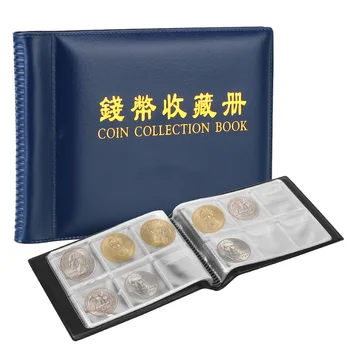 60 Buzunare Timbru de Monede Album Cadouri pentru Monedă Comemorativă Insigne de Colectie Carte de Titularul de Jetoane Album Monede Organizator Pungi de Depozitare