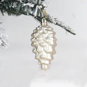8Pcs 9CM Crăciun Agățat Pandantiv Moda Luminos Mat Plastic Conuri de Pin Ornamente Petrecere Acasă