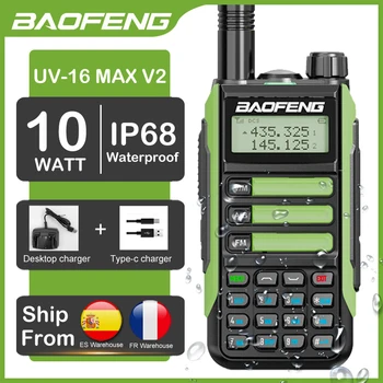 BaoFeng Walkie Talkie 10W Profesionale UV16 MAX de Mare Putere Impermeabil VHF UHF Dual Band Două Fel de Radio UV-16 Tip C USB Încărcător