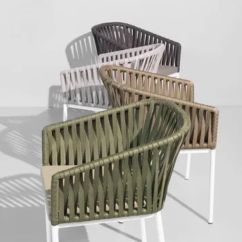 Bar in aer liber scaunul Nordic rattan țesute spate scaun pentru bar din aliaj de Aluminiu de înaltă alb scaun bar, scaun scaun modern, simplu