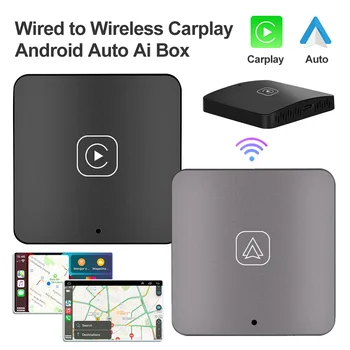 Bluetooth wi-fi Plug and Play Auto Pairing Wireless Carplay Dongle Cablu la Wireless Adaptor pentru CarPlay, Android Auto Adaptor Auto