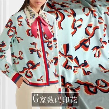 Bowknot imprimate poliester tesatura pânză 148 cm latime de îmbrăcăminte de moda rochie tesatura personalizate cu ridicata alibaba express