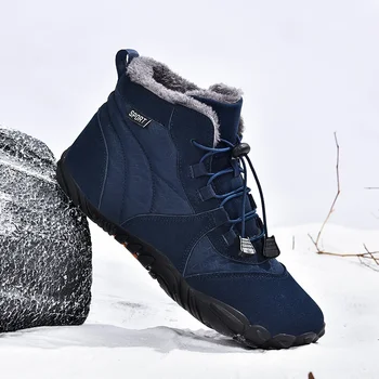 Bumbac Bocanci de Iarna Plus Catifea Topuri Mari rezistente la Uzură în aer liber Zăpadă Cizme Casual Sport de Pluș Cald Non-alunecare Pantofi pentru Bărbați