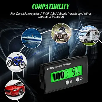 Capacitatea bateriei Indicator Universal Precise Modificate Parte Motociclete Masini Display LCD Voltmetru Dispozitivele de semnalizare