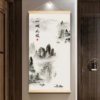 Chineză Stil Peisaj Scroll Perete Tablouri Retro Acasă Decorare Arta De Perete Agățat Tapiserie Cameră Decor Estetic Poster