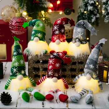 Craciun cu LED-uri Chip de Păpușă Elf Pitic de Ornament cu Lumini de Crăciun Acasă Decorare pentru Copii de Anul Nou Cadou 2023 Navidad
