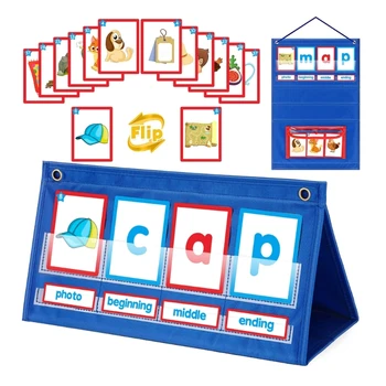 Cuvântul Clădire Desktop Buzunar Graficul Carduri de Cort Set de Cuvinte CVC Jocuri Fonetica Diagramă