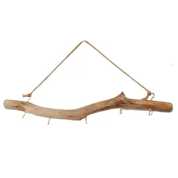 Cârlig de lemn Montat pe Perete Raft de Depozitare Durabil Driftwood Cârlig Bijuterii Pălărie Titular Cheie pentru Acasă Ușă Raft Cuier