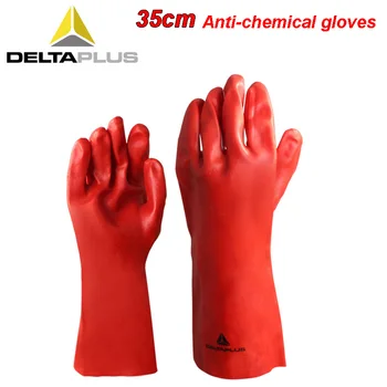 DELTAPLUS mănuși de Protecție Roșu 35CM PVC impregnat alungirea și îngroșarea durabil Chimice de protecție mănuși de protecție