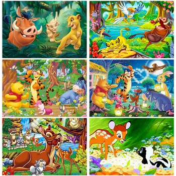 Desene animate Disney The Lion King Diamond Mozaic Winnie the Pooh Bambi Full Piața Diamant Pictura Stras Poze Decor Acasă
