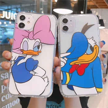 Disney Donald Duck Daisy Telefon Caz Pentru iPhone 14 13 12 11 Pro Mini Max 6 7 8 Plus de Desene animate Silicon Moale Complet Capacul de Protecție