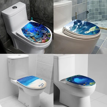 DIY Submarin Model Animal Baie Decor 3D Toaletă Autocolant PVC Artă Tapet Detașabil Baie Decalcomanii de Toaletă Autocolant