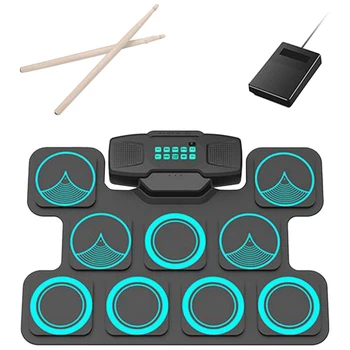 Electronice, Seturi de Tobe MIDI Pad Tambur Piese 9 Tampoane cu Tambur Incepator Practică Pentru a Juca Jocuri