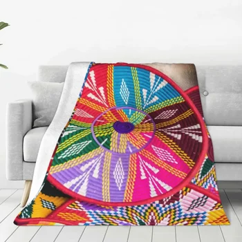 Etiopian Plăci Sefed Flanel Arunca Pătură Artă Africană tradițională Pături pentru Pat Dormitor Ultra-Moale de Plus Subțire Quilt