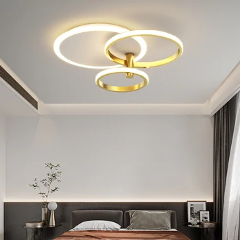 FSS Modern Living Candelabru de Aur Creative Rotund Combinație Rotativ LED-uri de Interior Hall Dormitor Camera de Studiu Candelabru