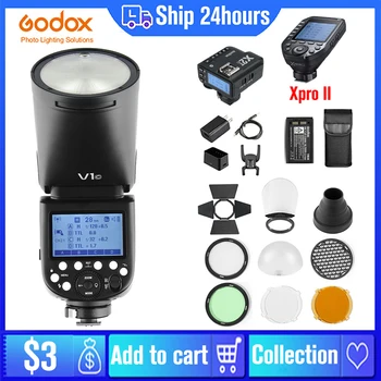 Godox V1 V1C Flash V1S/V1N TTL Li-ion Cap Rotund Camera Speedlight Studio Flash Pentru Sony, Nikon, Canon, Fujifilm, Olympus Pentax