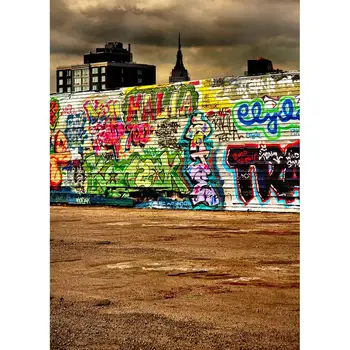 Graffiti Wall Street Vinil, Pânză De Fotografie De Fundal Pentru Copii Copilul Nou-Născut Fotografice Fundaluri Foto Studio Foto