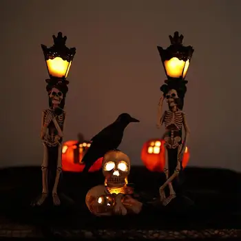 Halloween Craniu CONDUS de Dovleac Statuie Felinar de Halloween Dovleac Felinar LED Lumina de Noapte Dovleac Tealight Pentru Bar