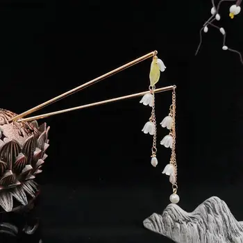 Hanfu Cheongsam Clasice Agrafe Clopot Orhidee Stil De Păr Stick Clopote Perla Agrafe Pălării Doamnelor Vechi Accesorii De Par