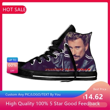 Johnny Hallyday Noutate Design De Moda Usoare Mare Sus Pantofi De Pânză Bărbați Femei Casual Respirabil Adidași