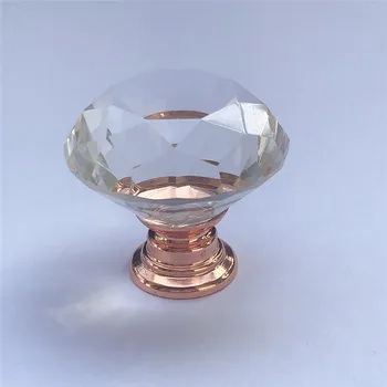 KK&FING 1 BUC Sticla de Cristal Mobilier Ocupe de Cristal+Aliaj de Zinc a Crescut de Aur Cabinet Mâner și Butoane de Bucătărie, Masă de toaletă Hardware