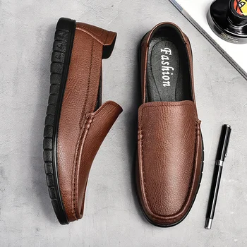 Monstceler Brand Barbati din Piele Pantofi Stil Britanic de Agrement Pantofi Loafer Fund Moale rezistent la Uzura Confortabil Pantofi