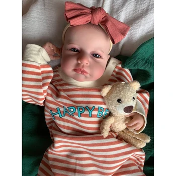 NPK 50cm Renăscut Baby Doll Realist Deschide Ochii Nou Renăscut LouLou Papusa Reborn Copilul Papusa Papusa Handmade Cadou
