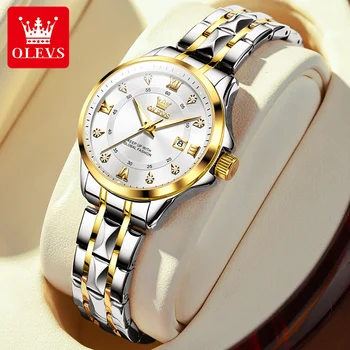 OLEVS Top Brand de Lux pentru Femei Ceasuri din Oțel Inoxidabil rezistent la apa Calendar de Moda Elegant Doamnelor Cuarț Ceasuri Reloj Mujer