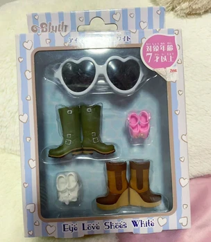 Original Blyth Pantofi și ochelari de soare Set Box pentru NEO BJD Papusa de Jucarie in Miniatura pentru Blyth NOU SET Accesorii