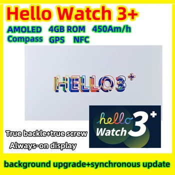 Original Hello Ceas 3 Ultra Smart Watch pentru Barbati Femei 4GB ROM GPS NFC, Ecran AMOLED Smartwatch Busola BT Apel de Muzică Locale